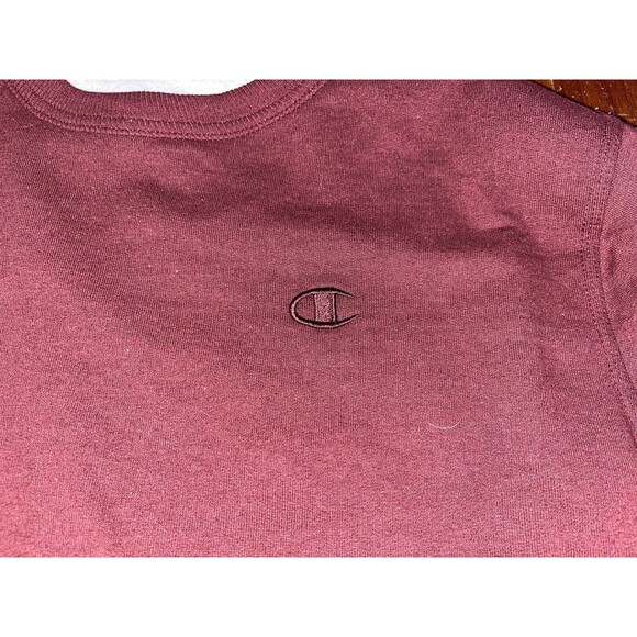 Champion PowerBlend Fleece Crew Neck Sweatshirt Men's Small Maroon Tonal Red - Picture 3 of 5